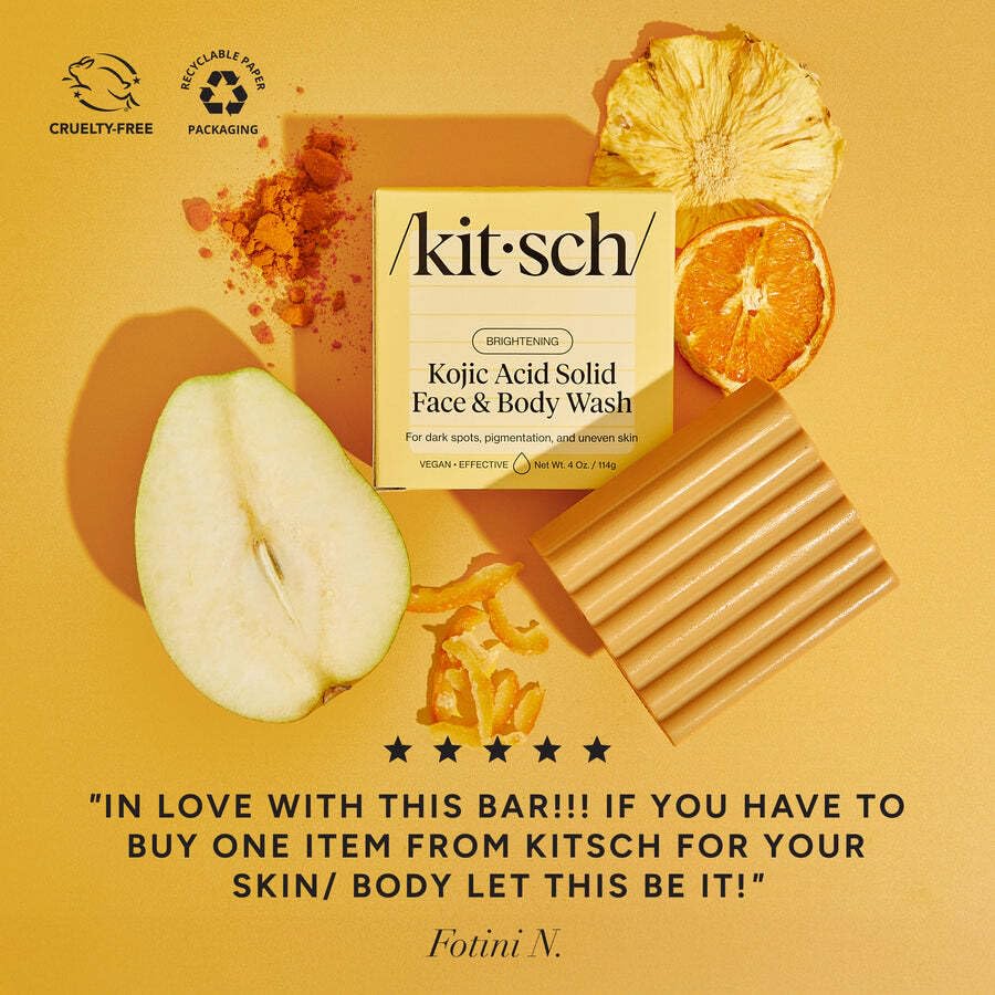 Kitsch Kojic Acid Soap – Turmeric Soap Bar – Made in USA, 4 oz Kitsch