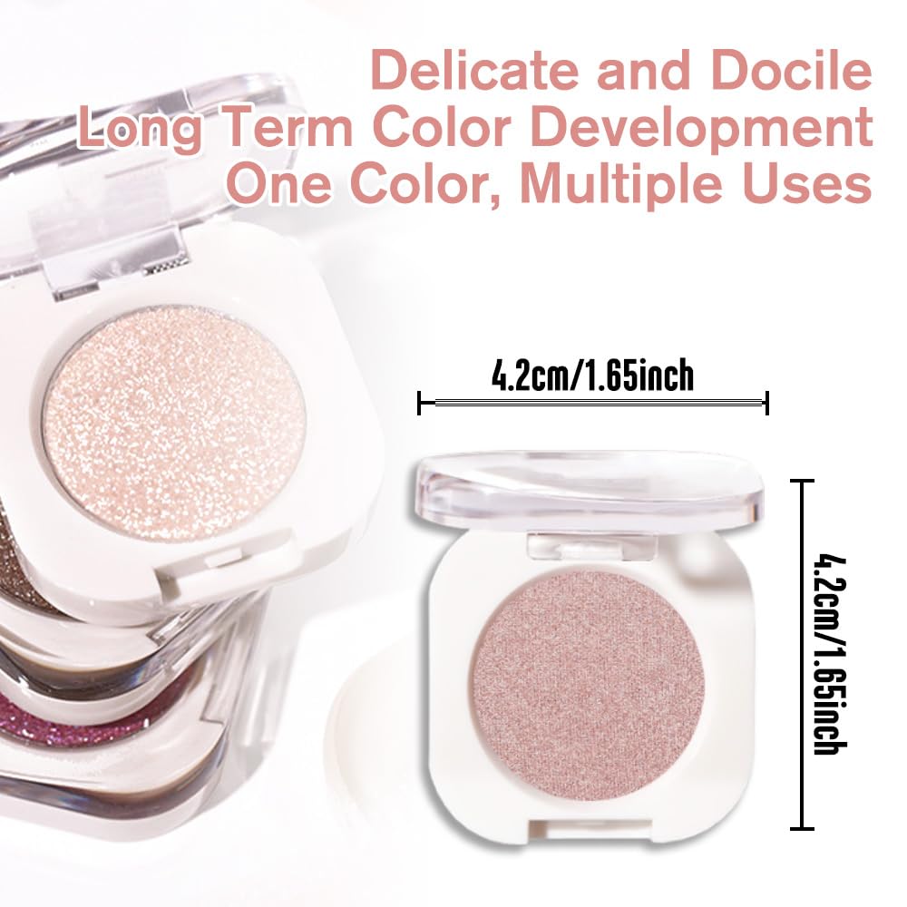 HHLTOH Champagne Shimmer Cream Eyeshadow, Light Gold Sheer Metallic Glow Glitter Eye Shadow for Mature Skin, Lightweight Blendable, Subtle Shimmer, Crease-Proof, Vegan & Cruelty-Free Sombras para Ojos HHLTOH