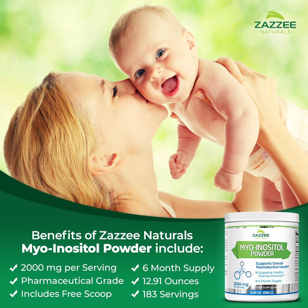 Zazzee Myo-Inositol Powder, 6 Month Supply, 183 Servings, 2000 mg per Serving Zazzee buy australia supplements
