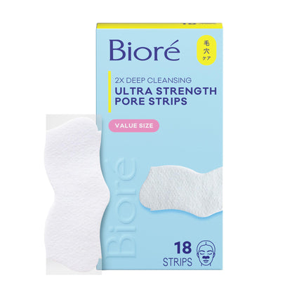 Biore Witch Hazel Ultra Strength Blackhead Remover Pore Strips, 18 ct Bioré
