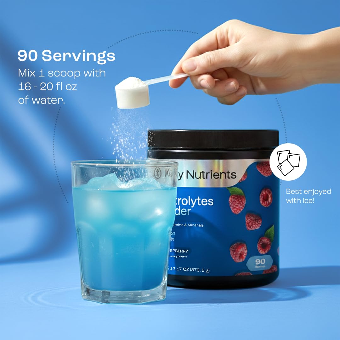 KEY NUTRIENTS Multivitamin Electrolytes Powder No Sugar - Sweet Blue Raspberry Electrolyte Powder - Endurance & Energy Supplement - Hydration Powder KEY NUTRIENTS