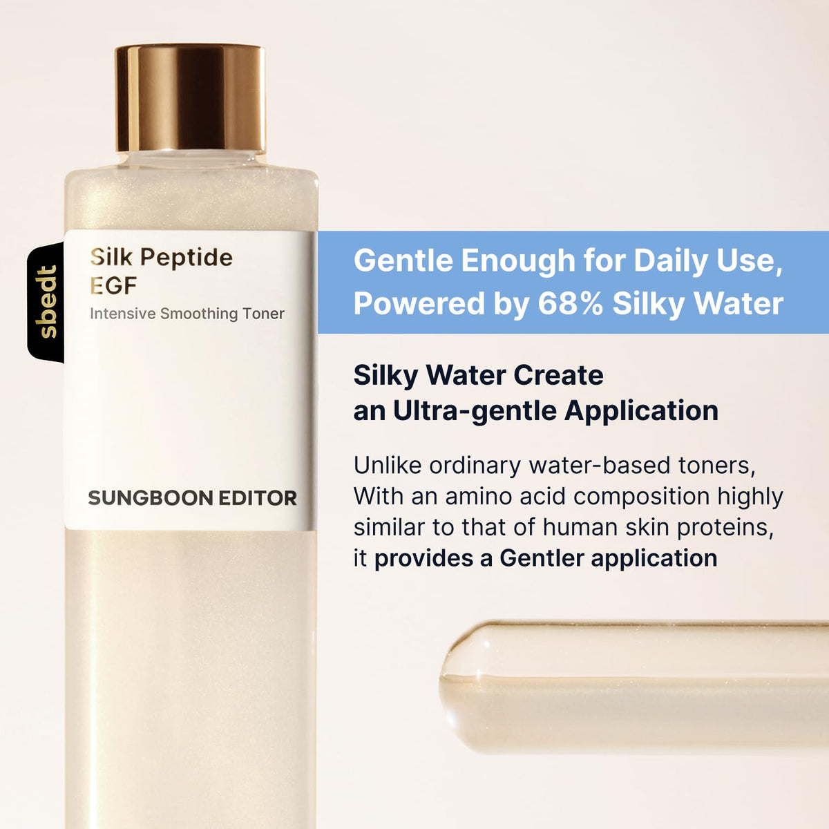 SUNGBOON EDITOR Silk Peptide EGF Toner, Firm-Looking Glow,10.14 fl.oz SUNGBOON EDITOR