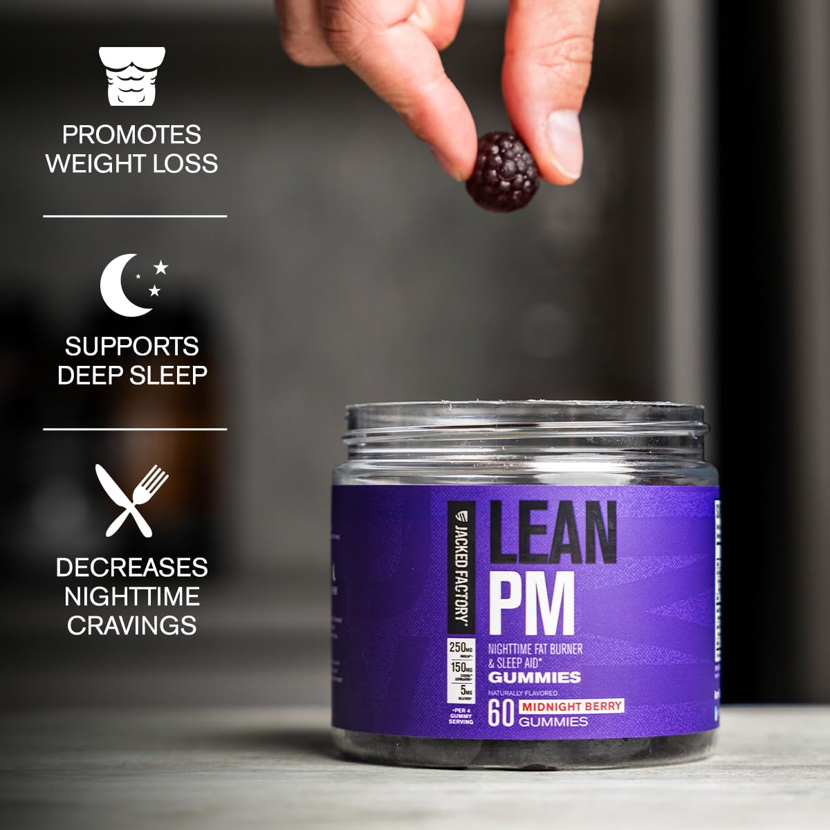 Jacked Factory Lean PM Weight Loss Gummies - Night Time Fat Burner & Appetite Suppressant Sleep Supplement with Melatonin & Ashwagandha Jacked Factory buy australia supplements