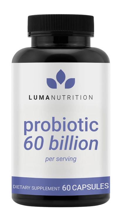 Luma Nutrition Probiotics 60 Billion CFU Per Serving with Prebiotics - Probiotics for Women and Men - Formulated for Digestive Enzyme Health Luma Nutrition