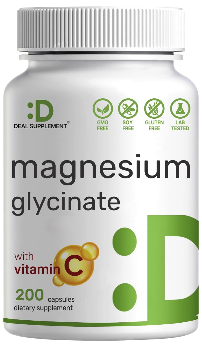 Magnesium Glycinate 500mg Per Capsule (1000mg Per Serving) Plus Vitamin C, 240 Capsules – 100% Chelated for Easy Absorption – Essential Mineral Supplement DEAL SUPPLEMENT buy australia supplements