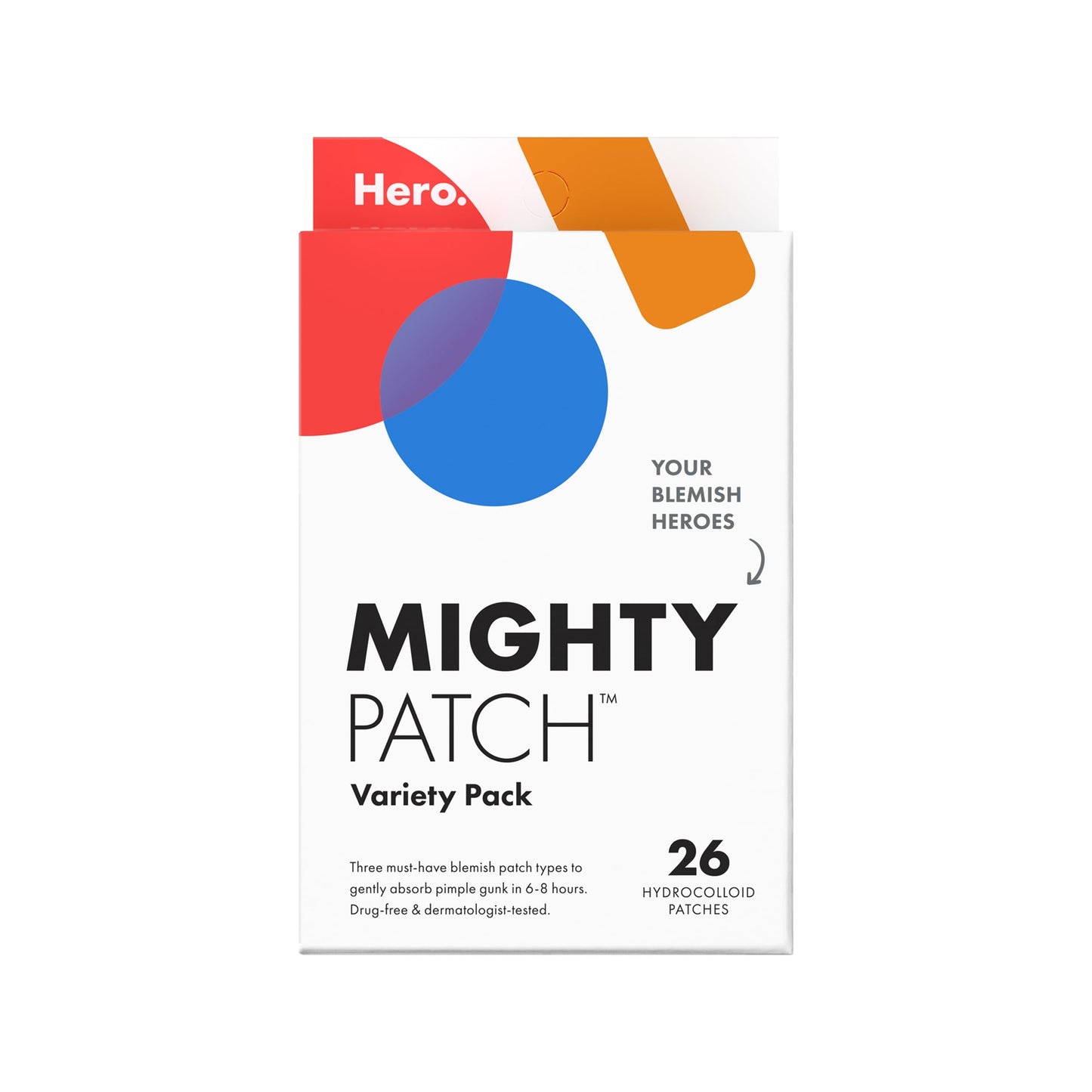 Mighty Patch™ Variety Pack from Hero Cosmetics - Hydrocolloid Acne Pimple Patches for Covering Zits and Blemishes Mighty Patch