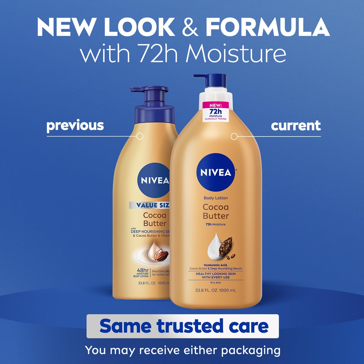 NIVEA Cocoa Butter Body Lotion for Dry Skin with Hyaluronic Acid, 33.8 Oz NIVEA