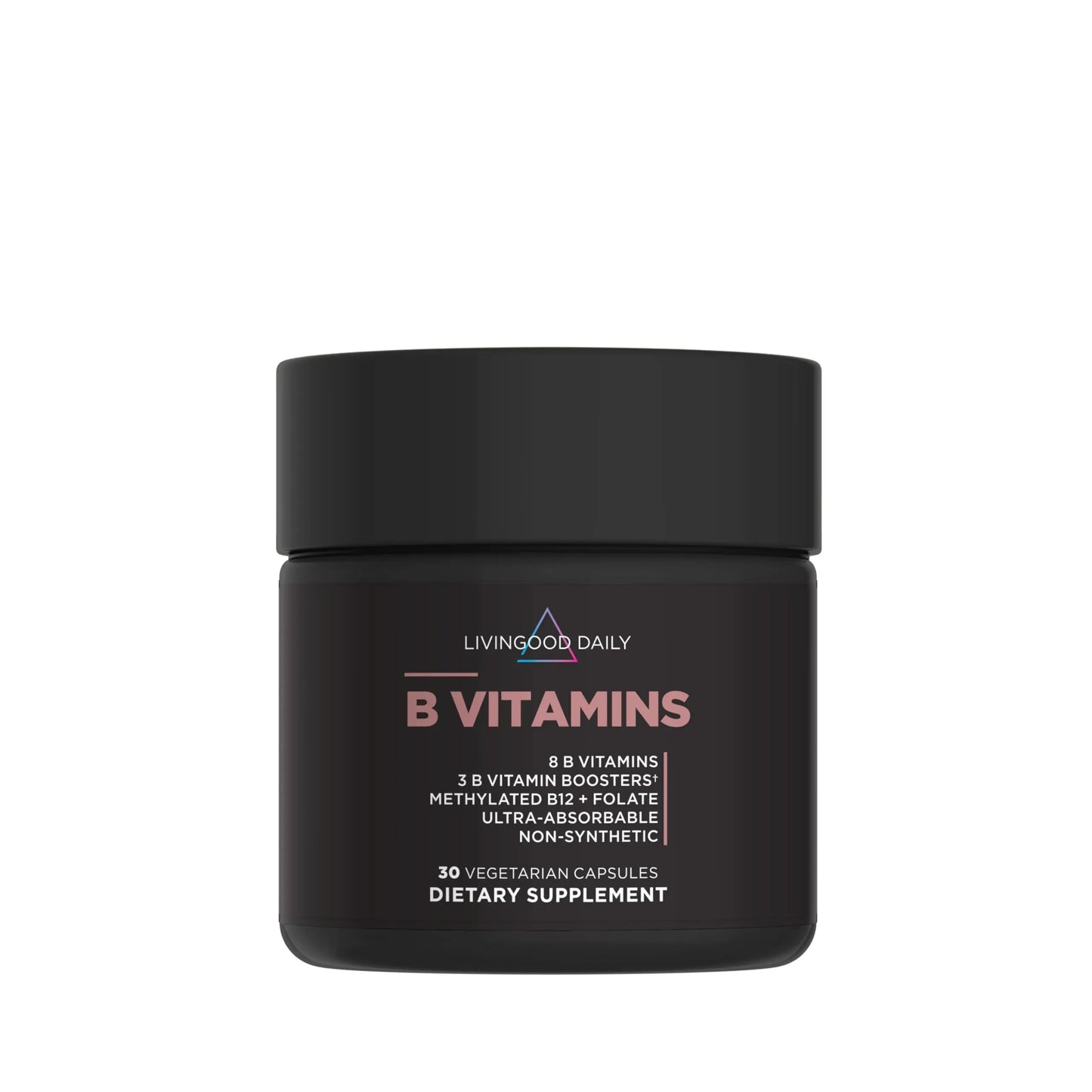 Livingood Daily Vitamin B Complex Capsules for Men and Women, Methylated B12 & Folate, 11 Active Forms Including B1 B2 B3 B5 B6 & Biotin, Gluten Free Livingood Daily