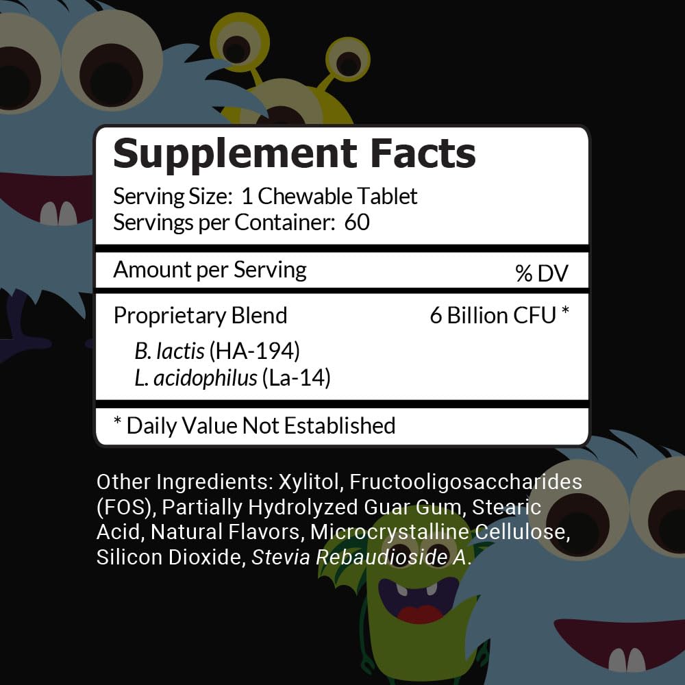 Intelligent Labs Kids/Children Probiotics 6 Billion CFU with Prebiotics, PHGG & FOS, Once-Daily Chewable, Great Taste, 10x Effectiveness Intelligent Labs