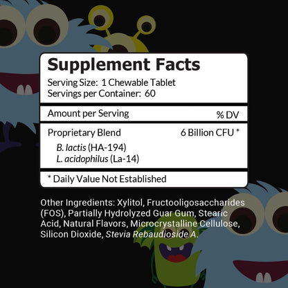 Intelligent Labs Kids/Children Probiotics 6 Billion CFU with Prebiotics, PHGG & FOS, Once-Daily Chewable, Great Taste, 10x Effectiveness Intelligent Labs