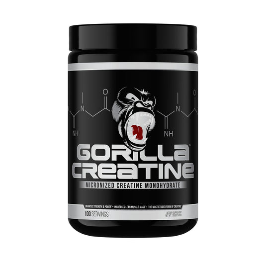 Gorilla Mind Creatine Monohydrate Micronized Powder, Improved Muscle Size, Power Output and Strength, 5 Grams per Serving, 100 Servings