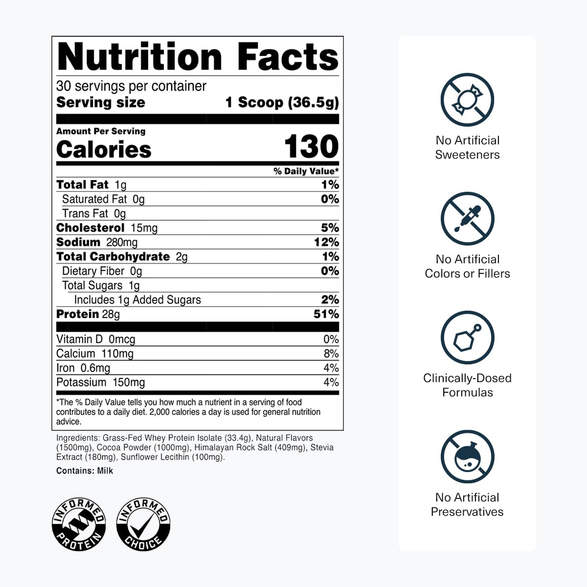 Transparent Labs Grass-Fed Whey Protein Isolate - Naturally Flavored, Gluten Free Whey Protein Powder with 28g of Protein per Serving & 9 Amino Acids - 30 Servings, French Vanilla