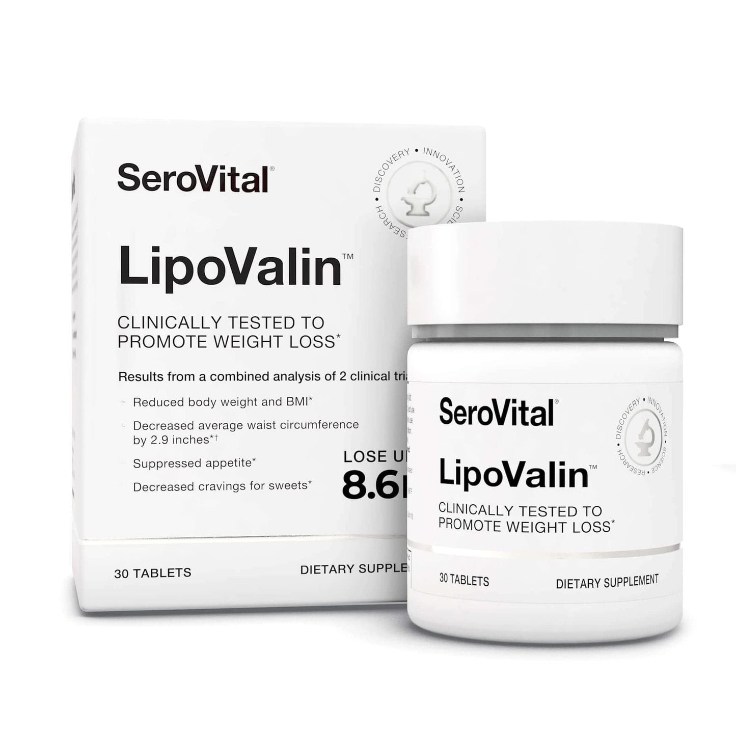 Serovital LipoValin Clinically Validated  Pills for Women Diet Pill, Appetite Suppressant, Stimulant-Free Weight Loss Supplement - 30 Count (30 Tablets) Serovital