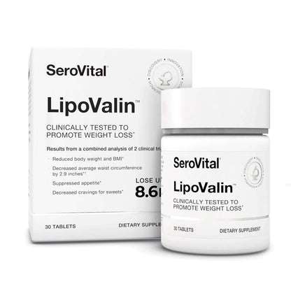Serovital LipoValin Clinically Validated  Pills for Women Diet Pill, Appetite Suppressant, Stimulant-Free Weight Loss Supplement - 30 Count (30 Tablets) Serovital