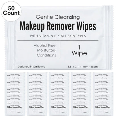 World Amenities Individual Makeup Remover Wipes, 50 Individually Wrapped World Amenities