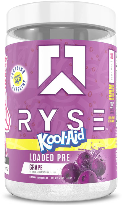 RYSE Loaded Pre Workout Powder - Strawberry Squeeze - Daily Pre-Workout for Men & Women with 390mg Caffeine, Beta Alanine, and Citrulline for Pump, Focus, and Energy - 30 Servings
