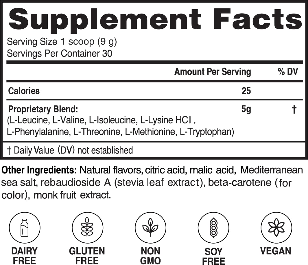 Advanced Bionutritionals – Advanced Amino Powder, Amino Acid Supplement, Build Muscle, Post Workout Recovery, Energy,Non-GMO, Gluten Free, Dairy Free, Vegan (30 Servings)