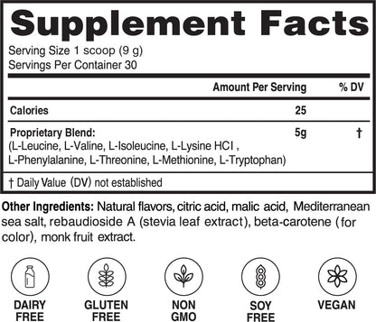 Advanced Bionutritionals – Advanced Amino Powder, Amino Acid Supplement, Build Muscle, Post Workout Recovery, Energy,Non-GMO, Gluten Free, Dairy Free, Vegan (30 Servings)