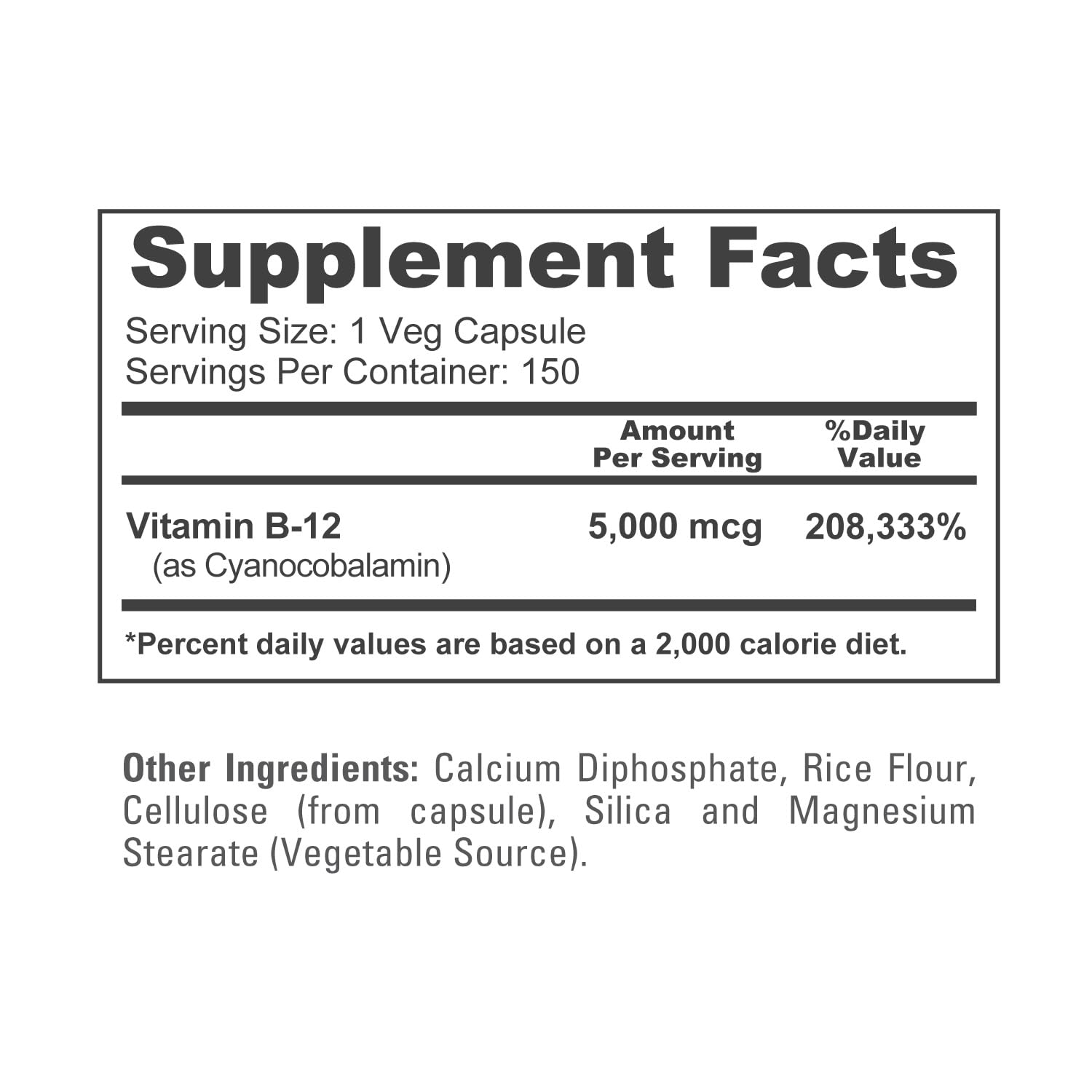 NusaPure Vitamin B12-5000 MCG 150 Veggie Capsules (Non-GMO, Vegan) - Max Strength Vitamin B12 NusaPure buy australia supplements