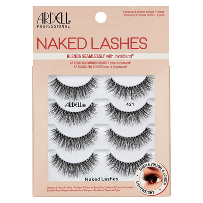 Ardell Naked Lashes 421 Subtle Volume Natural Look False Eyelashes, 4 Pairs Ardell