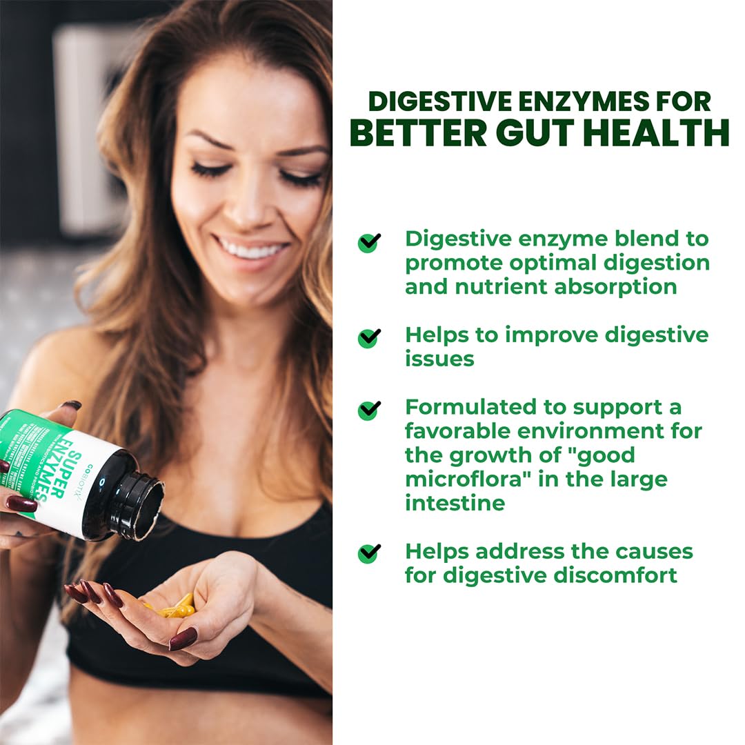 GoBiotix Digestive Enzymes Supplement with Prebiotics and Probiotics for Women and Men - Gut Health, Gluten Digestion, Lactose Absorption GOBIOTIX