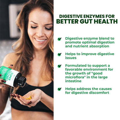 GoBiotix Digestive Enzymes Supplement with Prebiotics and Probiotics for Women and Men - Gut Health, Gluten Digestion, Lactose Absorption GOBIOTIX