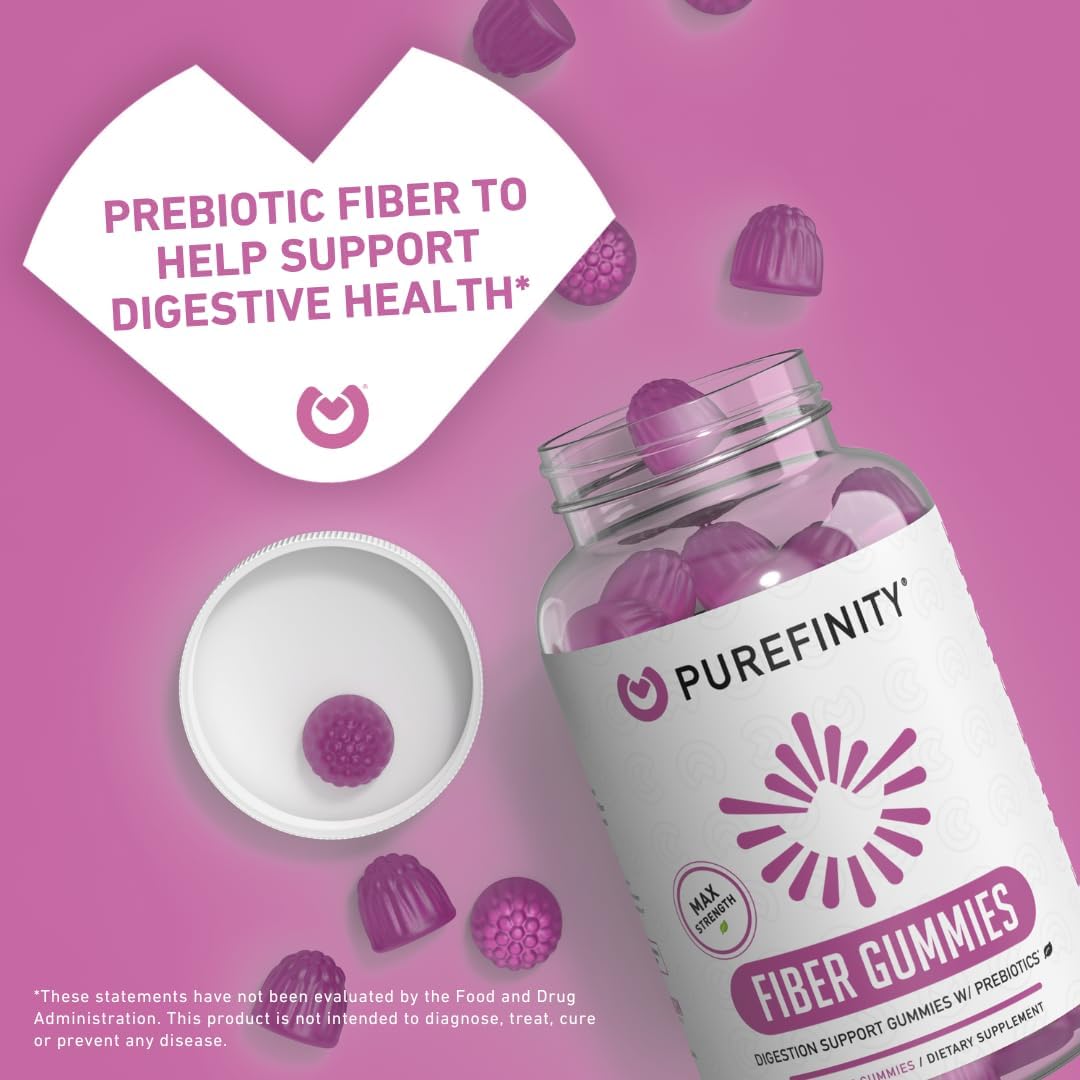 PUREFINITY Fiber + Elderberry Gummies Bundle (Inulin FOS Prebiotic Fiber Gummies + Double Strength Elderberry Gummies with Zinc & Vitamin C)