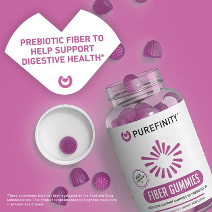 PUREFINITY Fiber + Elderberry Gummies Bundle (Inulin FOS Prebiotic Fiber Gummies + Double Strength Elderberry Gummies with Zinc & Vitamin C)