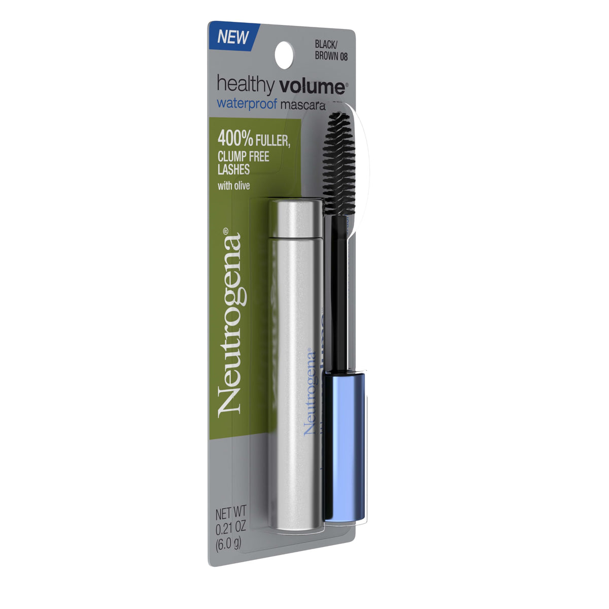 Neutrogena Healthy Volume Waterproof Mascara, Black/Brown 08, 0.21 oz Neutrogena