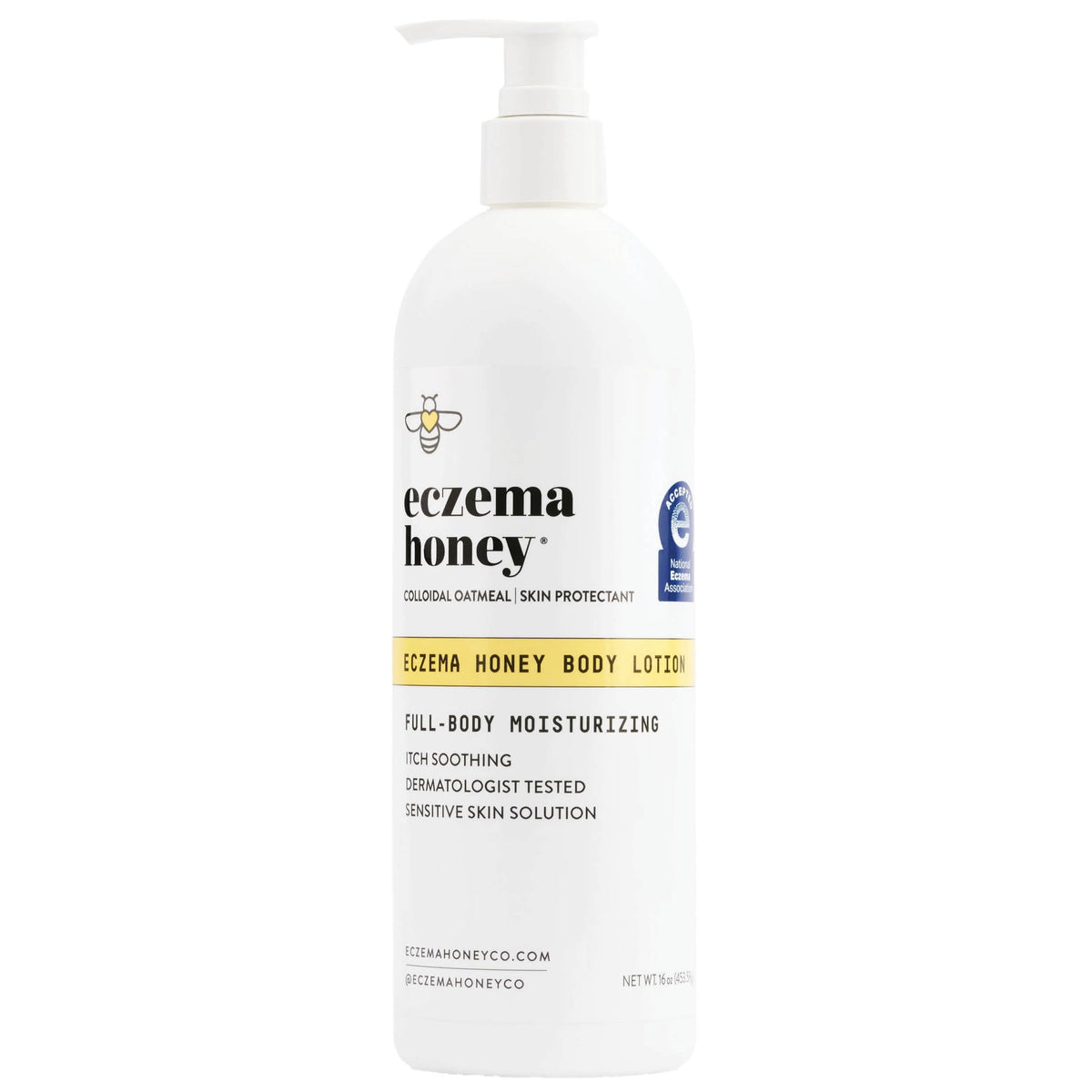ECZEMA HONEY Oatmeal Body Lotion, Natural Dry Skin Repair (16 Oz) ECZEMA HONEY