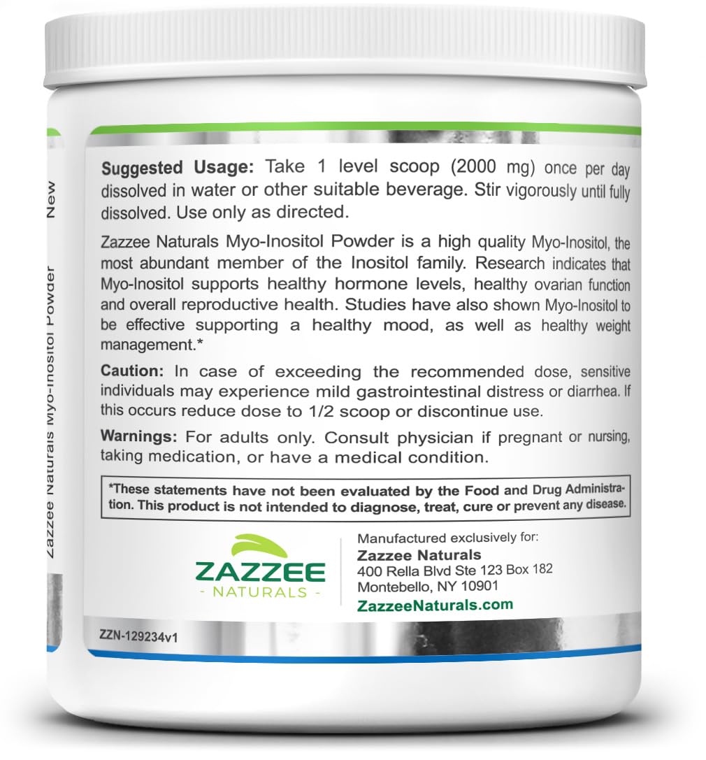 Zazzee Myo-Inositol Powder, 6 Month Supply, 183 Servings, 2000 mg per Serving Zazzee buy australia supplements