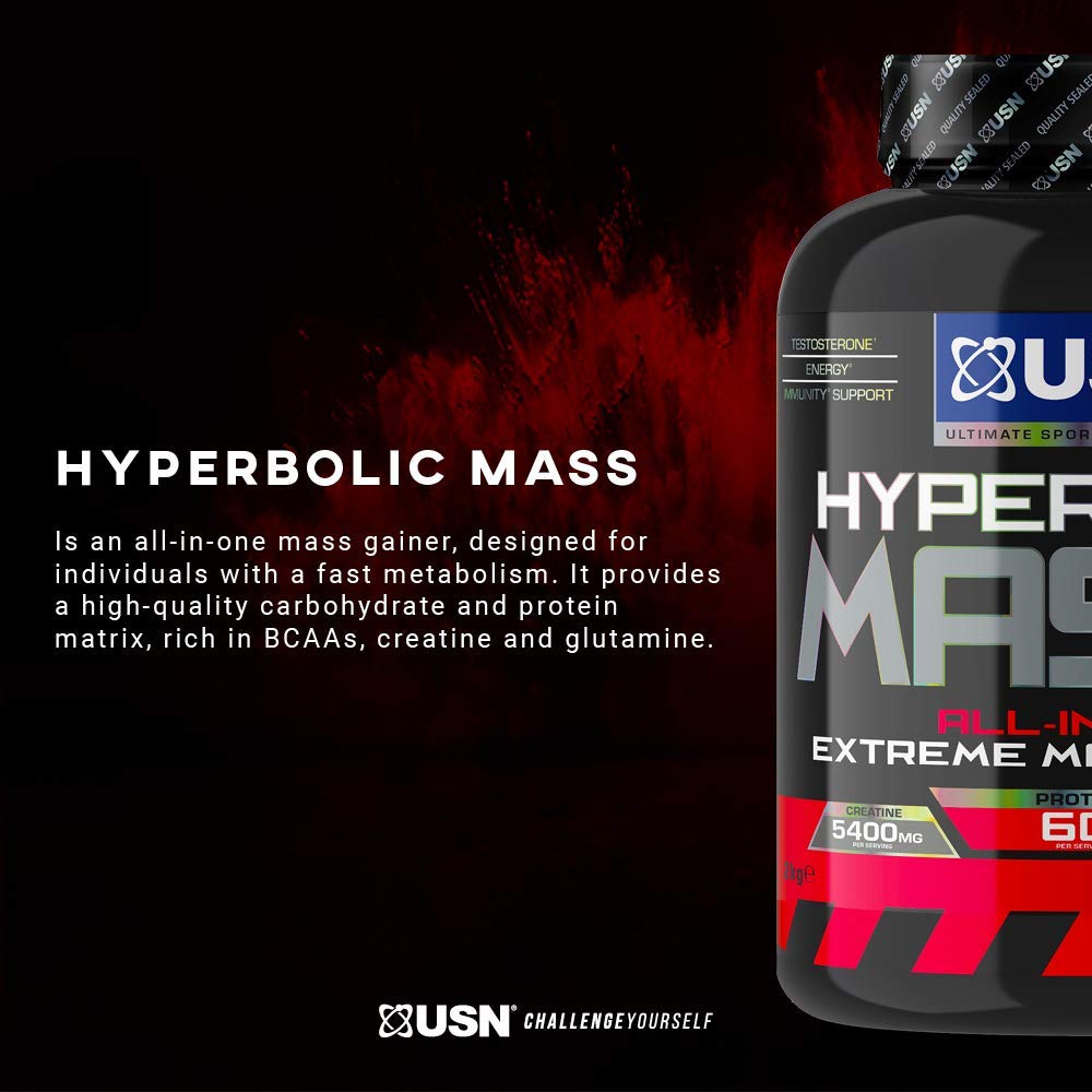 USN Hyperbolic Mass Strawberry 6kg: High Calorie Mass Gainer Protein Powder for Fast Muscle Mass USN buy australia supplements