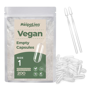 HPMC Empty Capsules Size 1-200 Clear Count Pill Capsules Empty - Plant-Based Cellulose | Vegetarian, Halal, Non-GMO | for DIY Supplement & Herbal Filling MéipaLien buy australia supplements