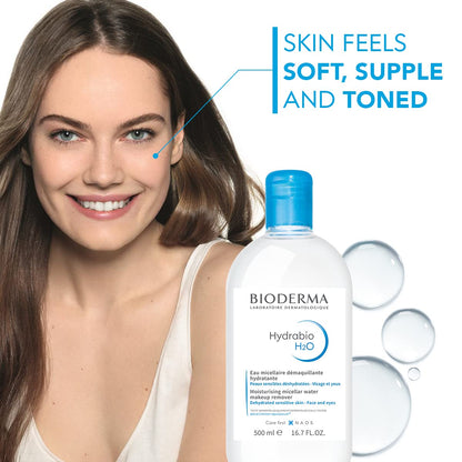 Bioderma - Hydrabio H2O - Micellar Water - Cleansing and Make-Up Removing - for Dehydrated Sensitive Skin , 16.91 Fl Oz (Pack of 1) Bioderma