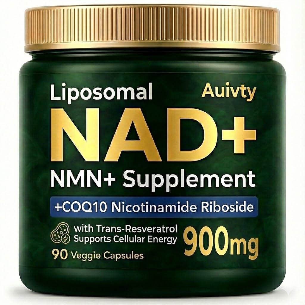 Auivty Liposomal NAD+ NMN Supplement with COQ10, Nicotinamide Riboside, Trans-Resveratrol, 900mg, 90 Veggie Capsules Auivty buy australia supplements