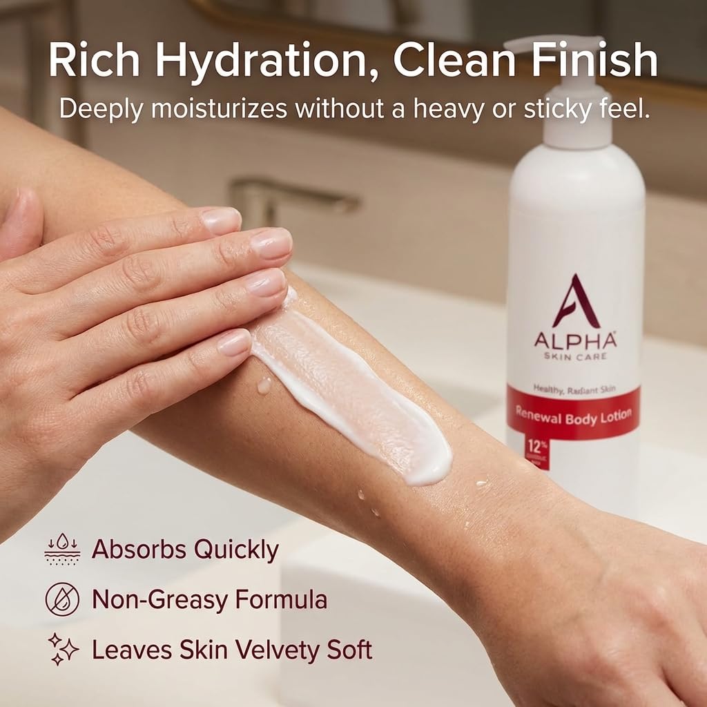 Alpha Skin Care Revitalizing Body Lotion, 12% Glycolic AHA, 12 Oz Alpha