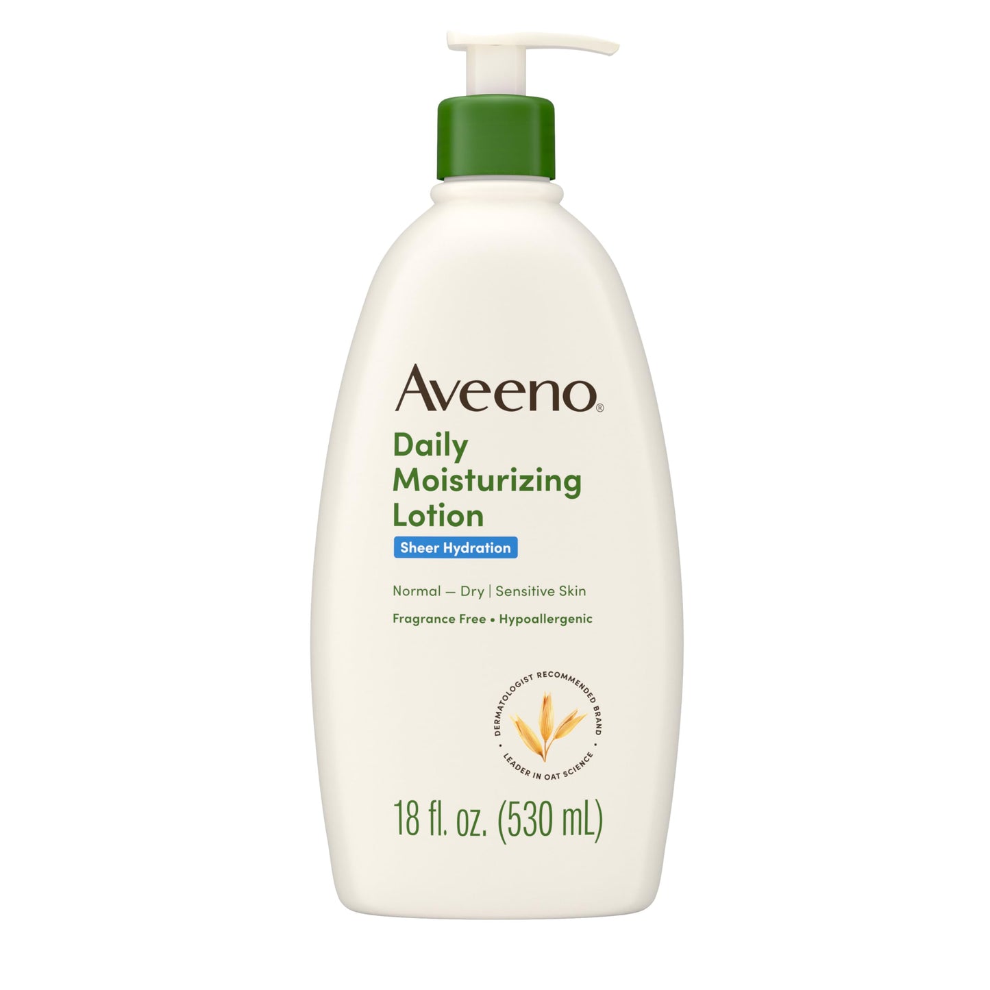 Aveeno Sheer Hydration Fragrance-Free Daily Moisturizing Lotion with Prebiotic Oat for Dry Skin, Lightweight Aveeno