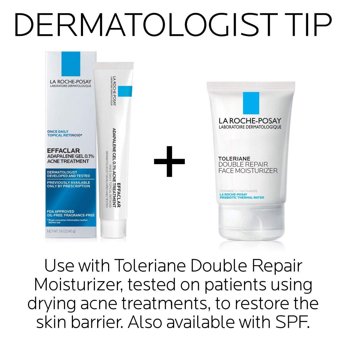 La Roche-Posay Effaclar Adapalene Gel 0.1% Acne Treatment, 1.6oz La Roche-Posay