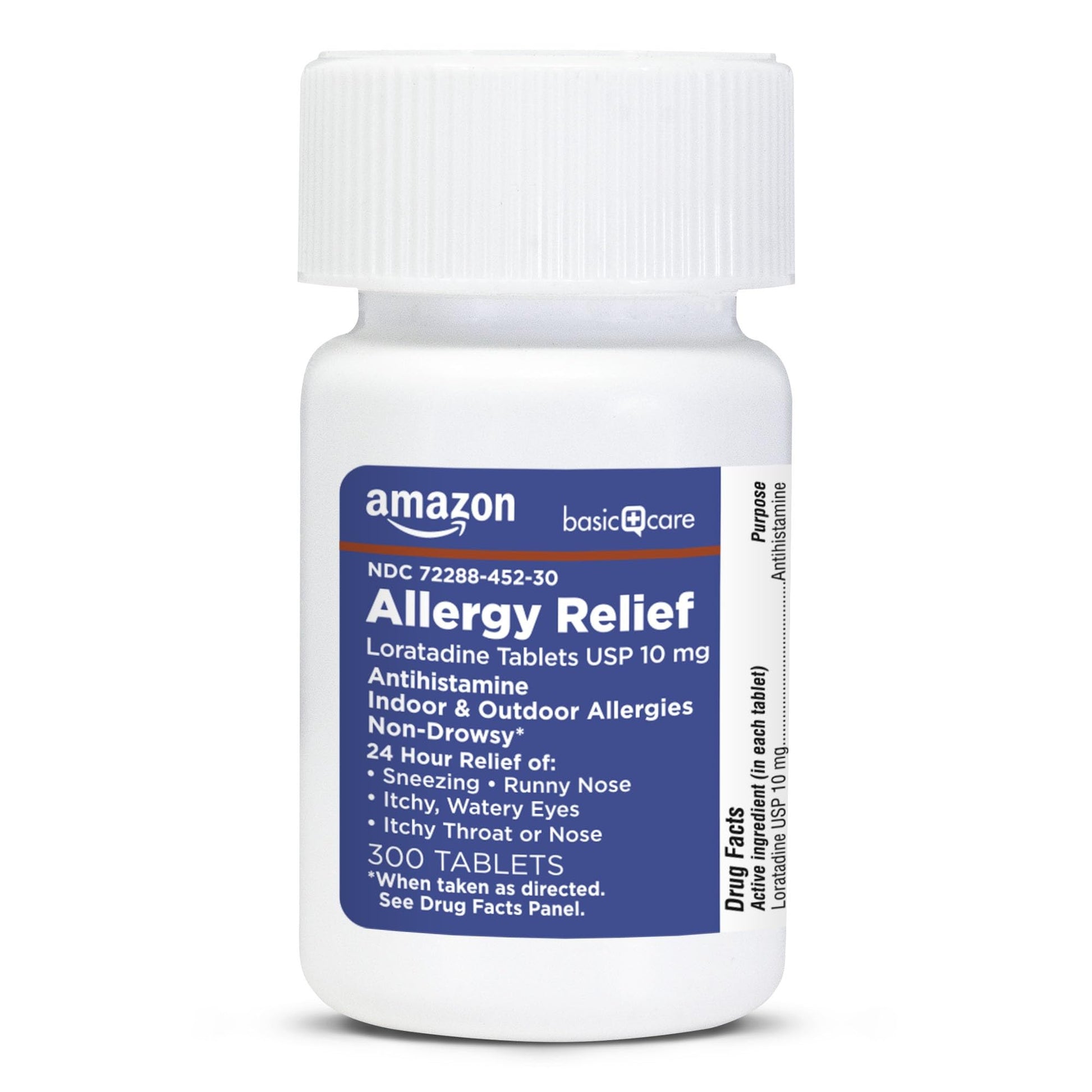 Amazon Basic Care Allergy Relief Loratadine Tablets 10 mg, 24-Hour Non-Drowsy Antihistamine for Runny Nose, Sneezing, Itchy Eyes, 300 Count Amazon Basic Care buy australia supplements