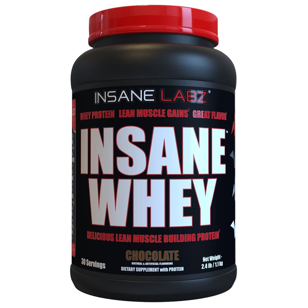 Insane Labz Insane Whey,100% Muscle Building Whey Protein, Post Workout, BCAA Amino Profile, Mass Gainer, Meal Replacement, 60 Srvgs, (Chocolate)