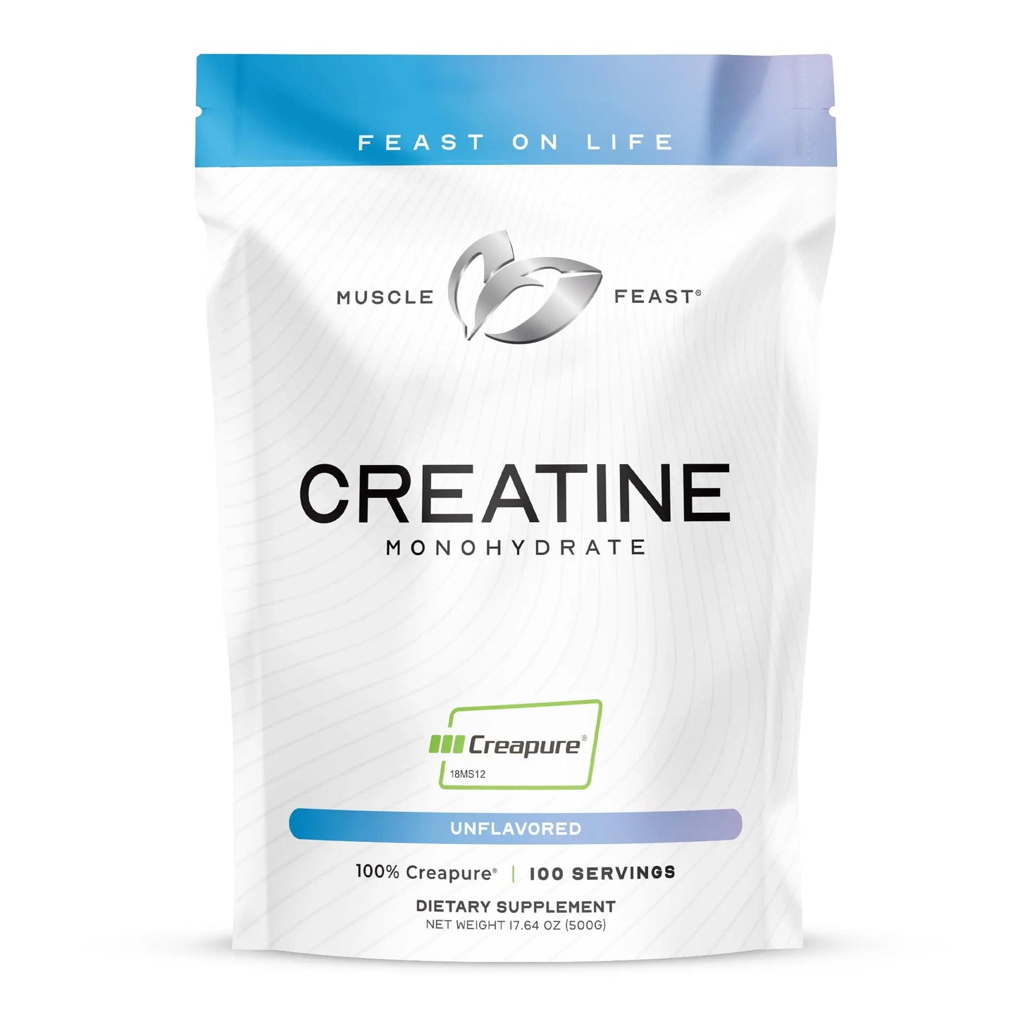 Muscle Feast Creapure Creatine Monohydrate Powder, Vegan Keto Friendly Gluten-Free, Mass Gainer, Muscle Recovery Supplement and Trusted Creatine for Muscle Growth, Muscle Feast