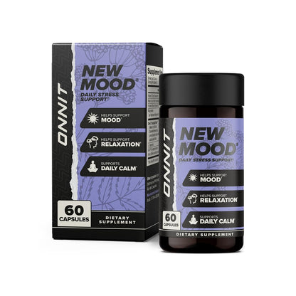 ONNIT New Mood Daily Stress Support Capsules, IGEN™ Non-GMO Tested, Sleep and Mood Support Supplement for Men and Women, Daily Stress Management Capsules, 30 Count