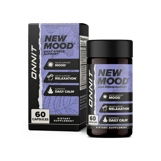 ONNIT New Mood Daily Stress Support Capsules, IGEN™ Non-GMO Tested, Sleep and Mood Support Supplement for Men and Women, Daily Stress Management Capsules, 30 Count