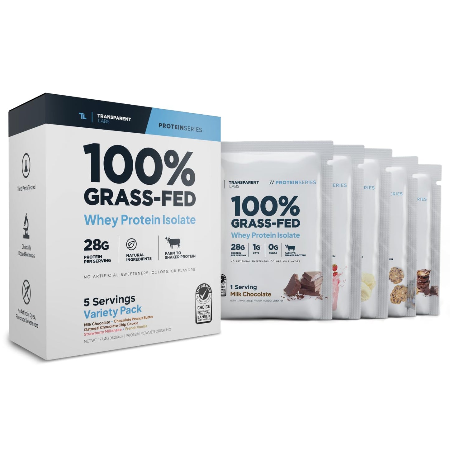Transparent Labs Grass-Fed Whey Protein Isolate - Naturally Flavored, Gluten Free Whey Protein Powder with 28g of Protein per Serving & 9 Amino Acids - 30 Servings, French Vanilla