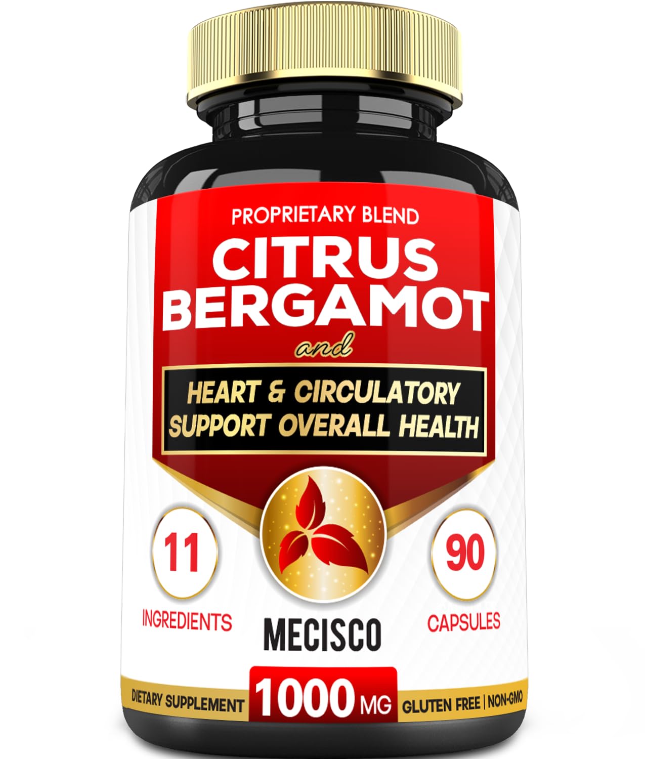 Mecisco 11 in 1 Citrus Bergamot Supplement 1000mg with Black Chokeberry, Berberine HCl & More - 90 Capsules - Supports Heart Health, Immune System, Energy Production Mecisco buy australia supplements