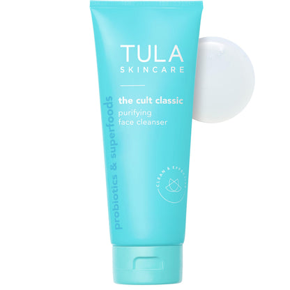 TULA Skincare Cult Classic Purifying Face Cleanser, Daily Wash for Pores & Skin Balance with Prebiotic Extracts, Antioxidants & Turmeric, Deep Cleansing Formula, 6.7 FL OZ TULA
