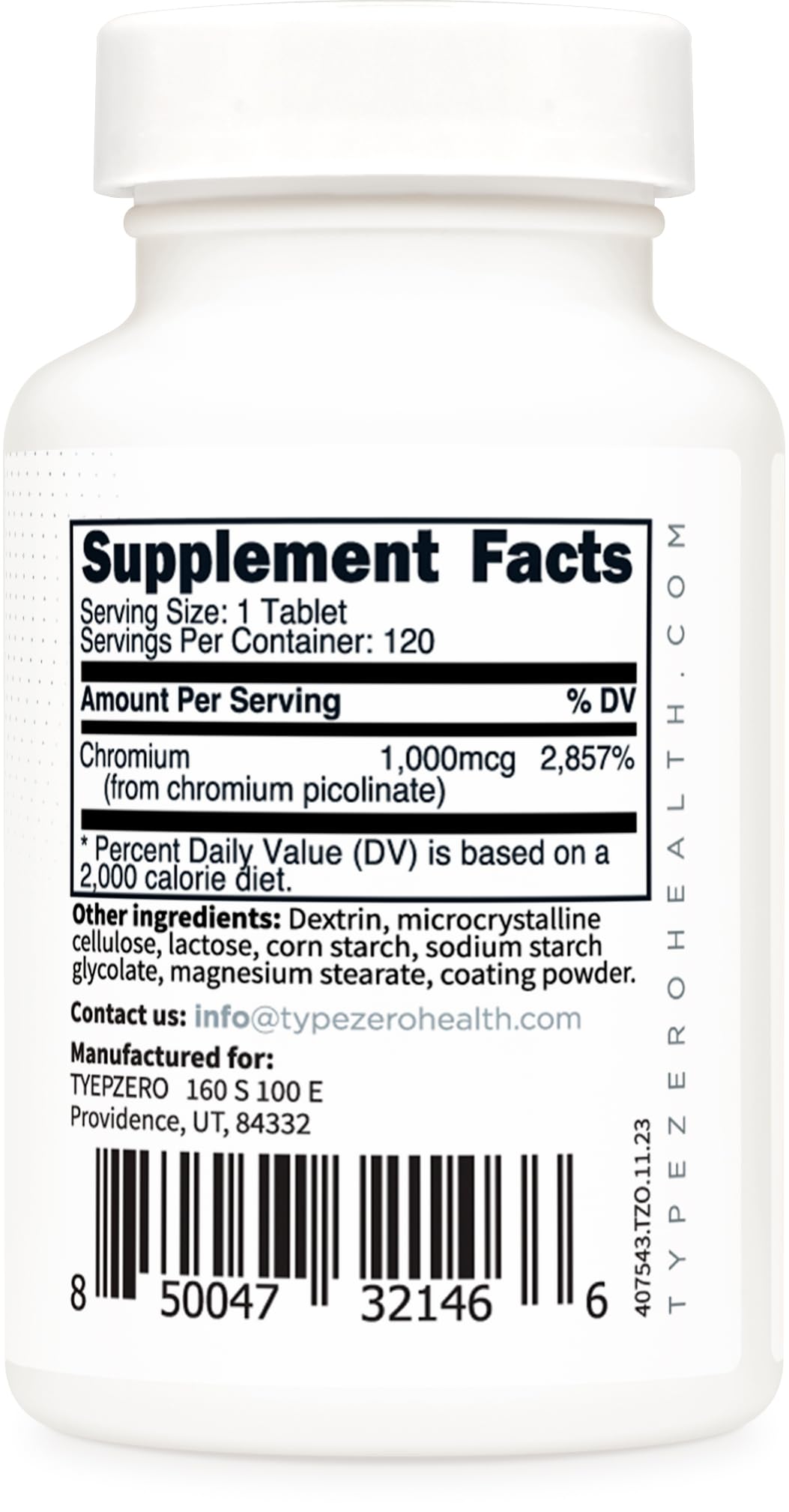 Type Zero Clean Chromium Picolinate Tablets (120 Servings, 1,000 MCG Per Serving) - Non-GMO, Gluten Free Type Zero buy australia supplements
