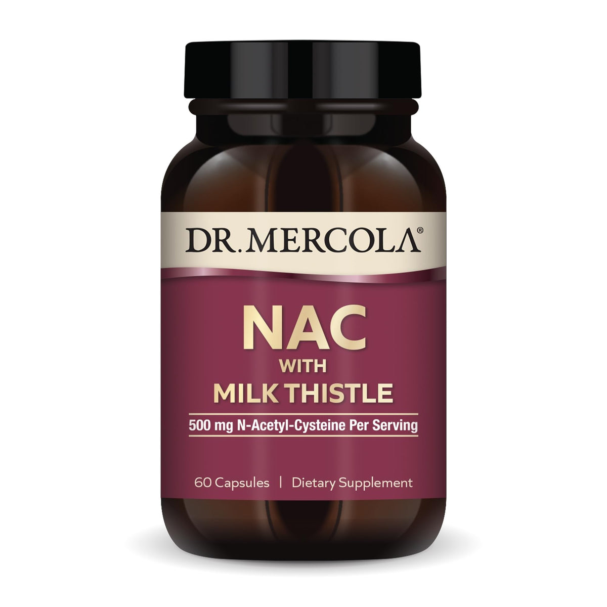 Dr. Mercola NAC with Milk Thistle - with Antioxidants - Supports Normal Detoxification Processes - 500 mg N-Acetyl-Cysteine per Serving - Non-GMO Dr. Mercola