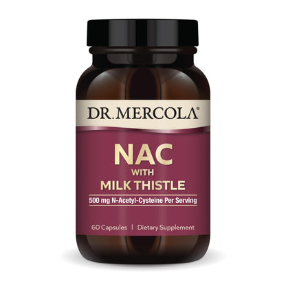 Dr. Mercola NAC with Milk Thistle - with Antioxidants - Supports Normal Detoxification Processes - 500 mg N-Acetyl-Cysteine per Serving - Non-GMO Dr. Mercola
