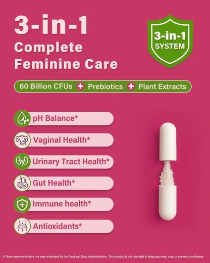 Anven Health Probiotics and Prebiotics for Women pH Balance & Digestion - 60 Billion Vaginal Probiotic with Cranberry & D-Mannose for Gut, Urinary, Immune Health, Anven Health